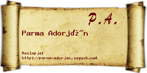 Parma Adorján névjegykártya
